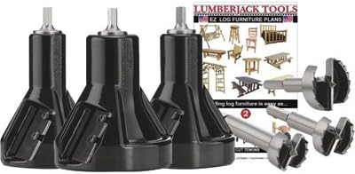 Lumberjack Tools Commercial Series Tenon Cutter Kit - Master Kit, 1in., 1 1/2in. & 2in. Tenon Cutters and Forstner Bits, Model# CSK3