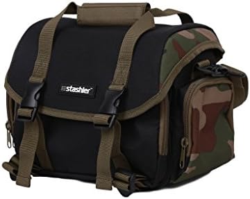 Stashler DSLR Camera Shoulder Bag Black Camo