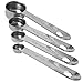 Durable Stainless Steel Measuring Spoons Set, Long Handles, 4-Piece, For Dry and Liquid Ingredients, Rust Proof, Engraved US Measurements, by KUFL (Kitchen Utensils For Life)