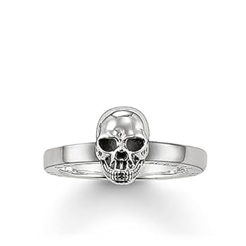 THOMAS SABO Damen Ring Totenkopf 925er Sterlingsilber, Geschwärzt