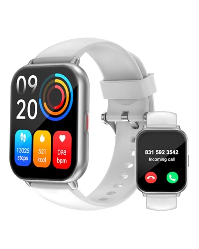 RUIMEN Smartwatch with Calls, Smart Watch Receive Call and Voice Assistant, Smartwatch Woman Man with Pedometer Blood Oxygen Waterproof IP68 100+ Sports Modes Activity Bracelet