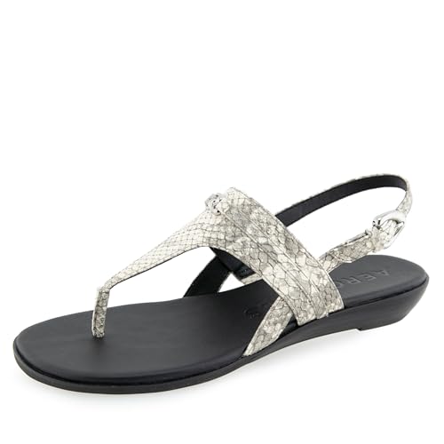 Aerosoles Women's Gemal Slingback Thong Sandal, Roccia Snake Print Leather, 7M