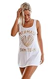 SMUDGE Life Women's Summer Beach Sleeveless Tank T-Shirt Swimsuit Dress Cover Up