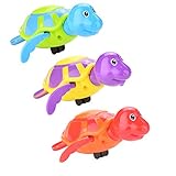 Buytra 3 Pieces Bath Toys Wind Up Swimming Turtle Animal Tub Pool Toy Set for Kids, Random Colors