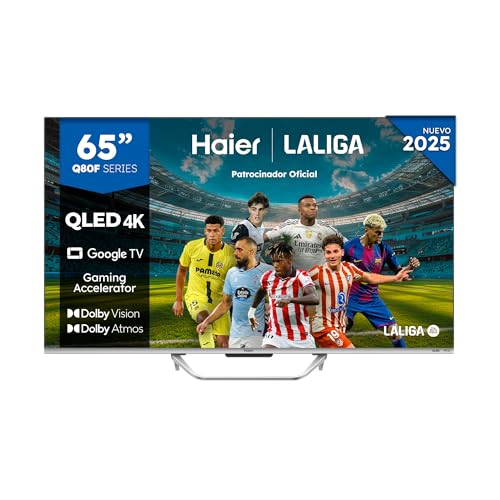 QLED 4K UHD H65Q80FUX - 65", Smart TV, Google TV, Dolby Atmos y Dolby Vision, HDR 10+, Smart Remote Control, Google Assistant, Bluetooth 5.1, DBX TV, HDMI 2.1 x 4, Sin Marcos, 2025