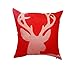 Lydealife （TM）18 X 18 Inch Cotton Linen Decorative Throw Pillow Cover Cushion Case, Christmas Deer LD103