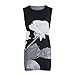 Women's Summer Sleeveless Mini A-Line Beach Sundress Vintage 3D Floral Print Tank Top Dress Chaofanjiancai