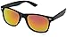 zeroUV Flat Matte Reflective Mirror Color Lens Large Horn Rimmed Style Sunglasses - UV400 (Classic | Black/Fire)