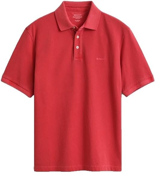 Sunfaded SS Polo pour Homme, Rouge chiné, S