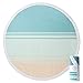 Sea Glass Green and Peach Luxury Thick Round Cabana Beach Towel - 5 Foot Diameter - Woven Jacquard for Soft, Fade Proof Beach & Pool Use - Sea Glass Sunrise