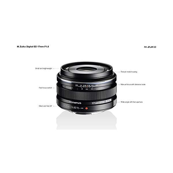 Olympus M.Zuiko Digital 17mm F1.8 Objektiv, lichtstarke Festbrennweite, geeignet für alle MFT-Kameras (Olympus OM-D & PEN Modelle, Panasonic G-Serie), schwarz – Bild 4