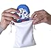 Nuby Soothing Teething Mitten with Hygienic Travel Bag, Blue Penguins, 1 Count (Pack of 1)