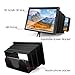 Foonii 12’’ 3D Screen Magnifier for Cellphone, HD Phone Screen Magnifier for Movies, Videos and Gaming with Foldable Holder Stand, Screen Amplifier Compatible with All Cellphone (Black)