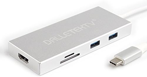 USB C HUB Adapter 3-Port USB 3.1 3.0 Type C HUB USB-C Power Delivery for Charging Gigabit HDMI Ultra 4K HDTV SD Card Reader Data Cable for New Apple Macbook 2016 Pro Mac PC Laptop - Silver
