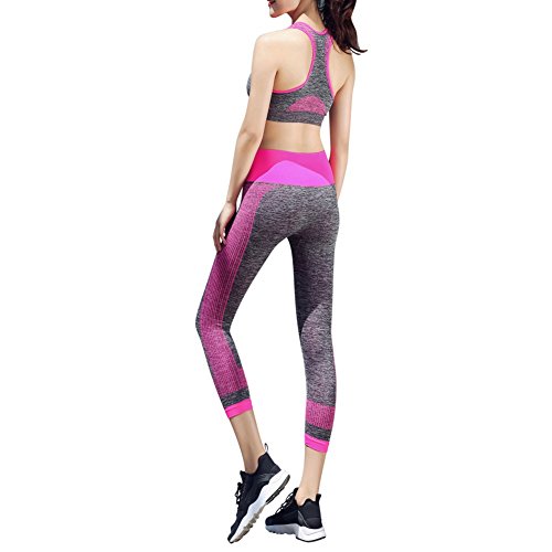 Hotiary Mid-Impact Racerback Sports Bra with Pants Yoga Sets Space Dye Colors