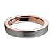 Tungsten Wedding Band Ring 4mm for Men Women Comfort Fit 18K Rose Gold Plated Plated Pipe Cut Flat Brushed Polished