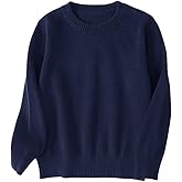 ACESTAR Boys and Girls' Uniform Cotton Crew-Neck Sweaters Long Sleeve Pullover Knit Sweater