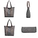 Sunshinejing Women's Canvas Shoulder Bags Retro Casual Handbags Work Tote Purses (Grey) One Size