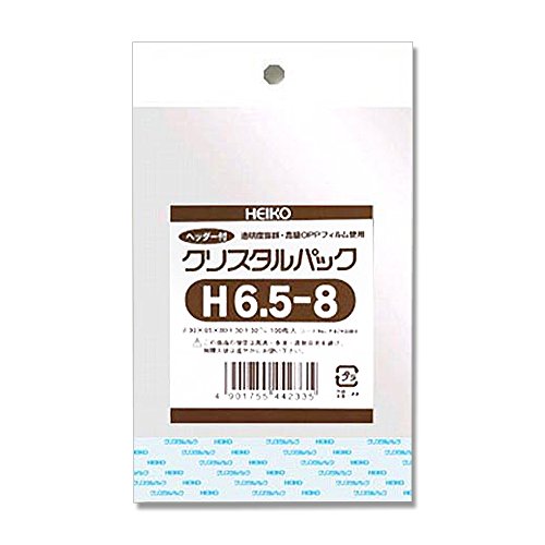 シモジマ ヘイコー 透明 OPP袋 クリスタルパック ヘッダー付 6.5×8cm 100枚 H6.5-8 006745900