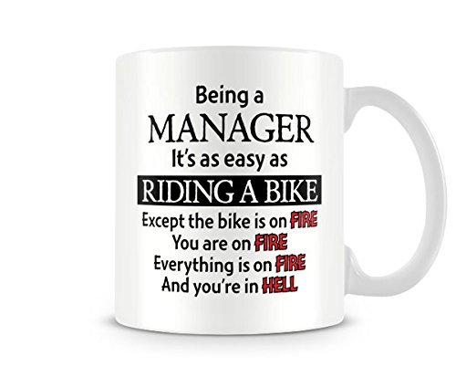 Behind The Glass - Manager, Easy As Riding A Bike - Printed Funny Mug - Great Gift/Present Idea, Ceramic, 11fl.oz.
