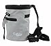 Togear Chalk Bag for Rock Climbing, Weightlifting, Bouldering & Gymnastics with Drawstring Closure, Quick-Clip Belt and Valuables Securely Holding Zippered Pocket (Grey)