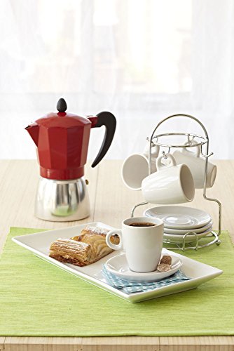 image for IMUSA USA B120-42T Aluminum Stovetop Coffeemaker 3-Cup, Red