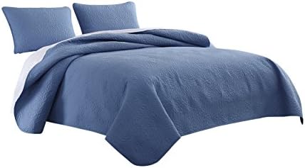 Cozy Beddings Aide 3pc Coverlet Set | Smoky Blue | King