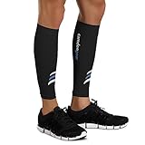 Calf Compression Sleeve by Camden Gear - Helps Shin Splints. Leg Socks for Men and Women - Black