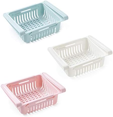 Amazon Com Refrigerator Shelf Organizer Bins 3 Pack Retractable