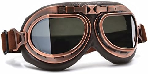 Cool Custom Motorcycle German Reflective Goggles Chrome For Women &amp; Men Leather Indian Model 3