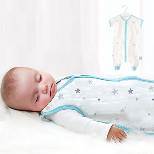 Elf Star Ultra Soft and Breathable Baby Cotton Wearable Blanket (6-12 Months M, Blue)