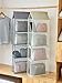 Aoolife Hanging Purse Handbag Organizer,Clear Hanging Shelf Bag Collection Storage Holder-Dust-Proof Closet Wardrobe Hatstand Space Saver,4 Shelf（Grey）