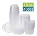 [TashiBox] 16 oz plastic food storage containers with lids - 40 sets