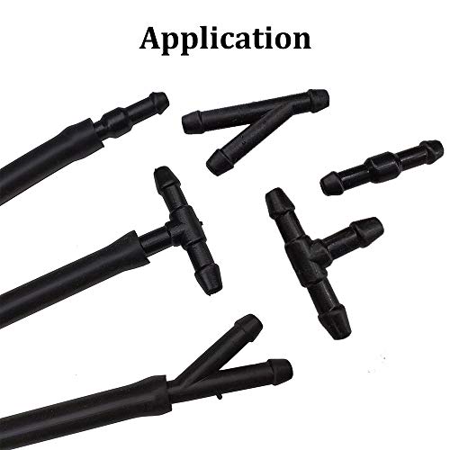 36Pcs Windshield Water Hose Connector,BUENNUS Car Windshield Washer Hose Connector 2-Way I Type 3-Way T/Y Type Nozzle Connectors Black Universal Windshield Wiper Fluid Tubing Pipe Fitting Splitter - Thumbnail 5