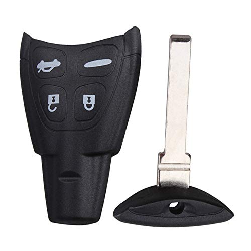 4 Buttons Car Key Case Shell Fob For SAAB 93 95 9-3 9-5 WF 4 Soft Button Replacement Keyless Entry Remote Key Shell Have Blade Have Logo