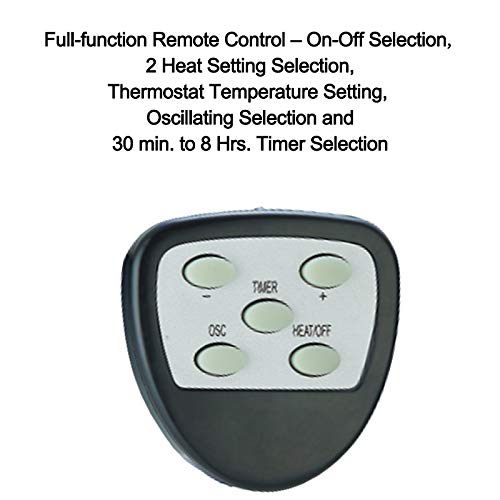 Optimus 14" Oscil Pedestal Digital Dish Remote Heater, Black Pricepulse