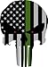 drtulz Subdued US Flag Punisher Skull Reflective Decal with O.D. Green Line (4