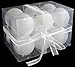 SLEETLY 28pc White Christmas Ball Ornaments for Farmhouse Tree Holiday Xmas Decorations, Large Shatterproof Plastic 3.15 Inch Glitter Snow Balls with White Ribbon Hangers, Icicles and Snowflakes Set