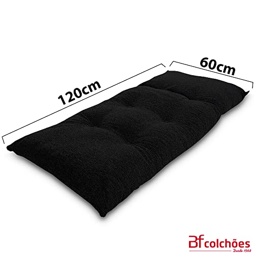 Futon Dobrável de Espuma Solteiro Preto 120x60cm - BF Colchões…
