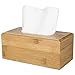 Decorative Beige Bamboo Facial Tissue Cover/Refillable Wooden Kitchen Napkin Holder & Dispenser