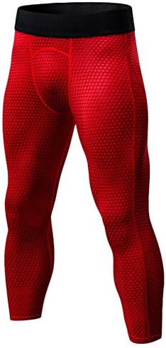 Guiran Men's Tights Base Layer Leggings Compression Pants Sports 3/4 Running Capri Shorts
