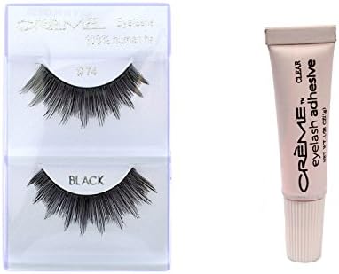 24 Pairs Crème 100% Human Hair Natural False Eyelash Extensions #74 ,Free Gift