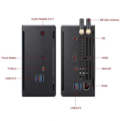 SDJJ-Mini-Pc-Adapter-Mini-PC-For-Intel-Core-8th-Gen-I7-8750H-8G256G-Six-Core-22-41GHz-Support-Bluetooth-42-24G-50G-Dual-band-WiFi-RJ45-Gigabit-Wired-Network-CardBlack-Color-Black