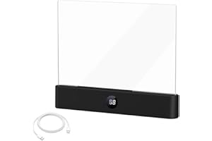 Diameleo Smart Led Reading Light, Book Light Treasure Box, Rechargeable Clear LED Flat Reading Light with 3 Colors & Timer, Doodleable Study Lamp, The Quiet Reader's Dream Lights (Black)