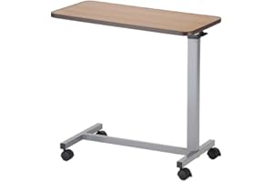 NOVA Medical Products Overbed Table with Locking Swivel Wheels, Easy Adjustable Bedside Table, Quick and Easy Assembly