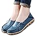 vaganana Women's Leather Loafers Wild Driving Casual Flats Shoes