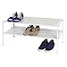 Seville Classics 2-Tier Resin Slat Utility Shoe Rack, White