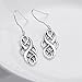 Silver Celtic Knot Dangle Earrings Sterling Silver Polished Good Luck Irish Celtic Knot Vintage Dangle Earrings Jewelry for Women,Girls Dangles