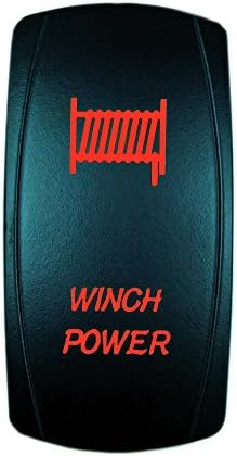 Universal Laser Rocker Switch Backlit LED WINCH POWER for Car Truck Boat ATV UTV 12V Bright Light Powersports (Red)