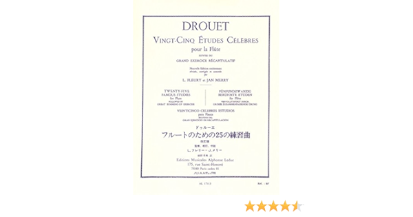 Amazon Com Louis Drouet Vingt Cinq Etudes Celebres Pour La Flute 9790046171130 Drouet Louis Compo Books